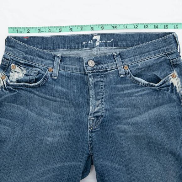 7 For All Mankind Summer Cropped Boyfriend Cut Jeans Size 30 - Picture 7 of 11